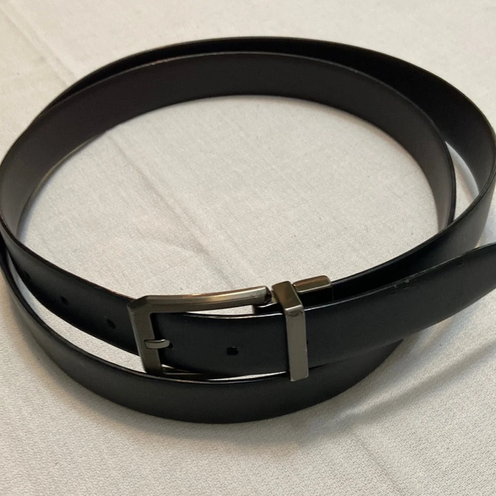 Black/Brown Reversible Dress /Casual Bonded Leather Large Mens Belt Size 54